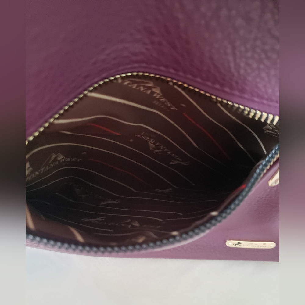 Montana West Studded Purple Conceal Carry Handbag Shoulder Crossbody - Picture 6 of 16